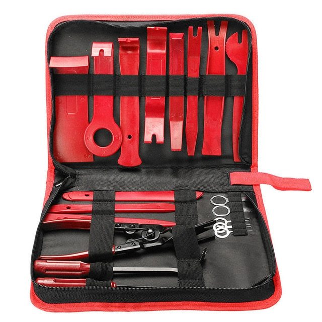 Plastic 19pcs Car Radio Panel Trim Dashboard Removal Set - AutoBits