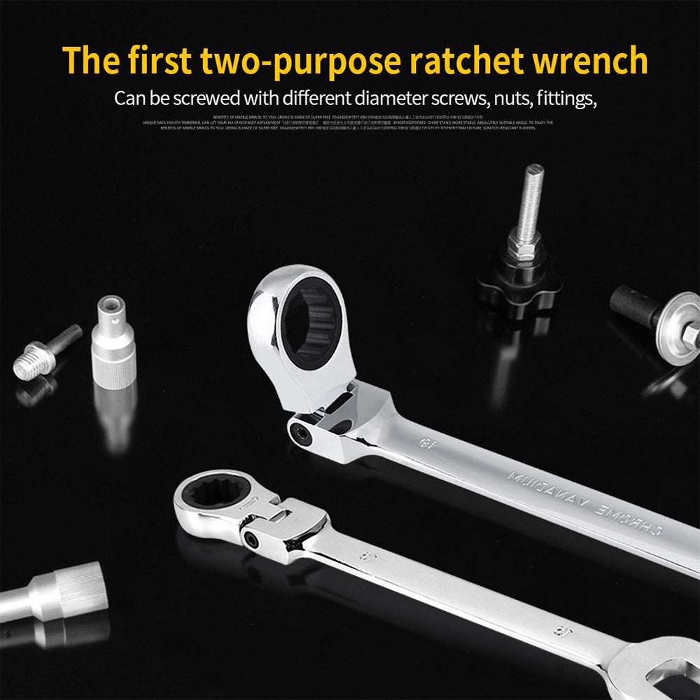 12-Piece Movable Head Ratchet Wrench Set – Dual-Ended, Metric, Chrome Vanadium Steel 🛠️