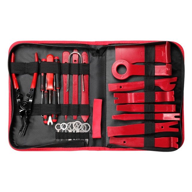 Plastic 19pcs Car Radio Panel Trim Dashboard Removal Set - AutoBits
