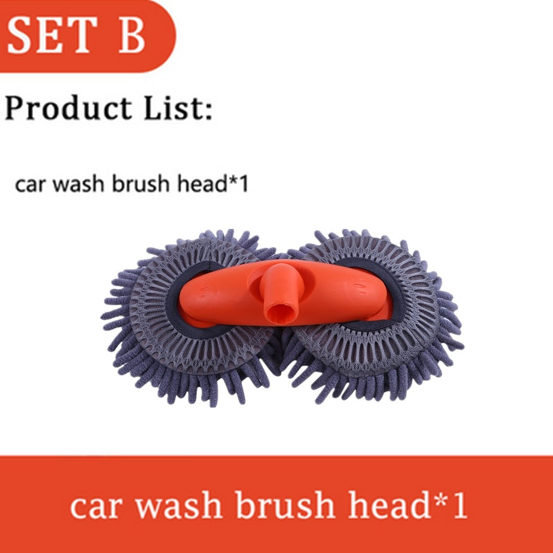 Rotary Chenille Soft Brush Long Handle Retractable Car Wash Mop - AutoBits