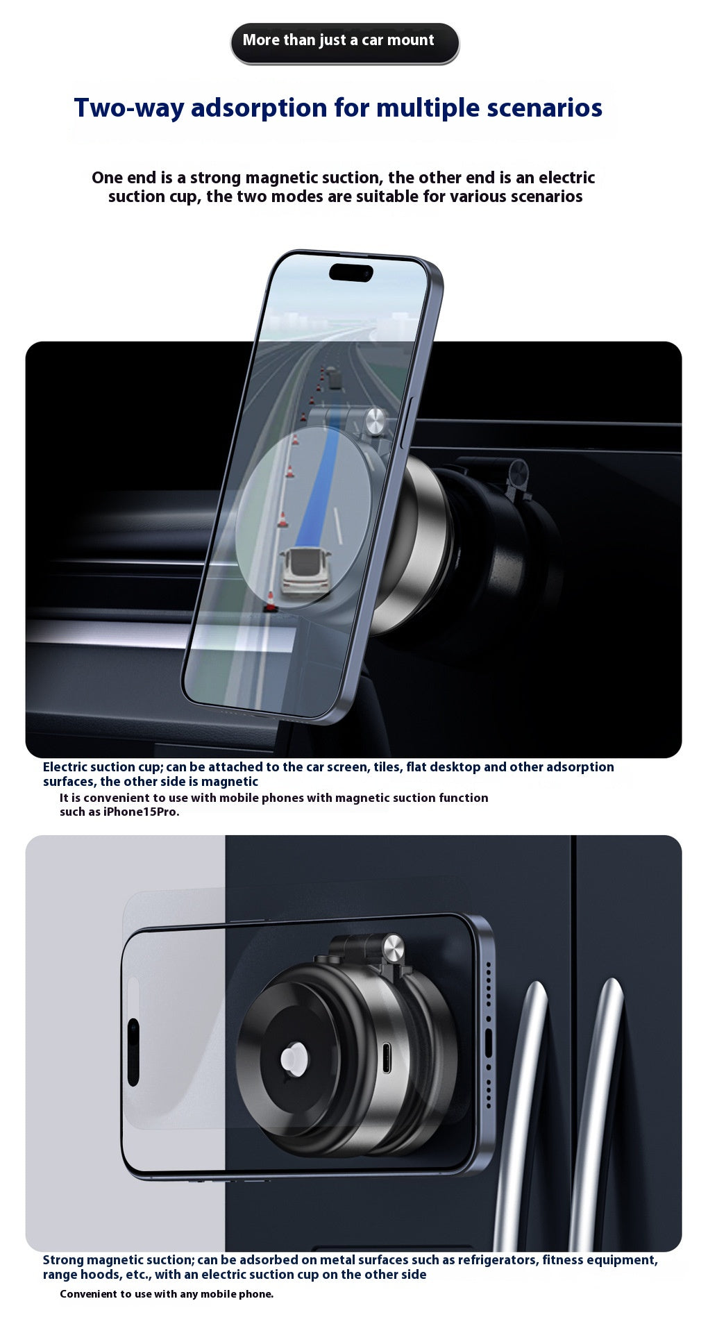 Magnetic Car Phone Holder – Strong Suction & 360° Rotation - AutoBits