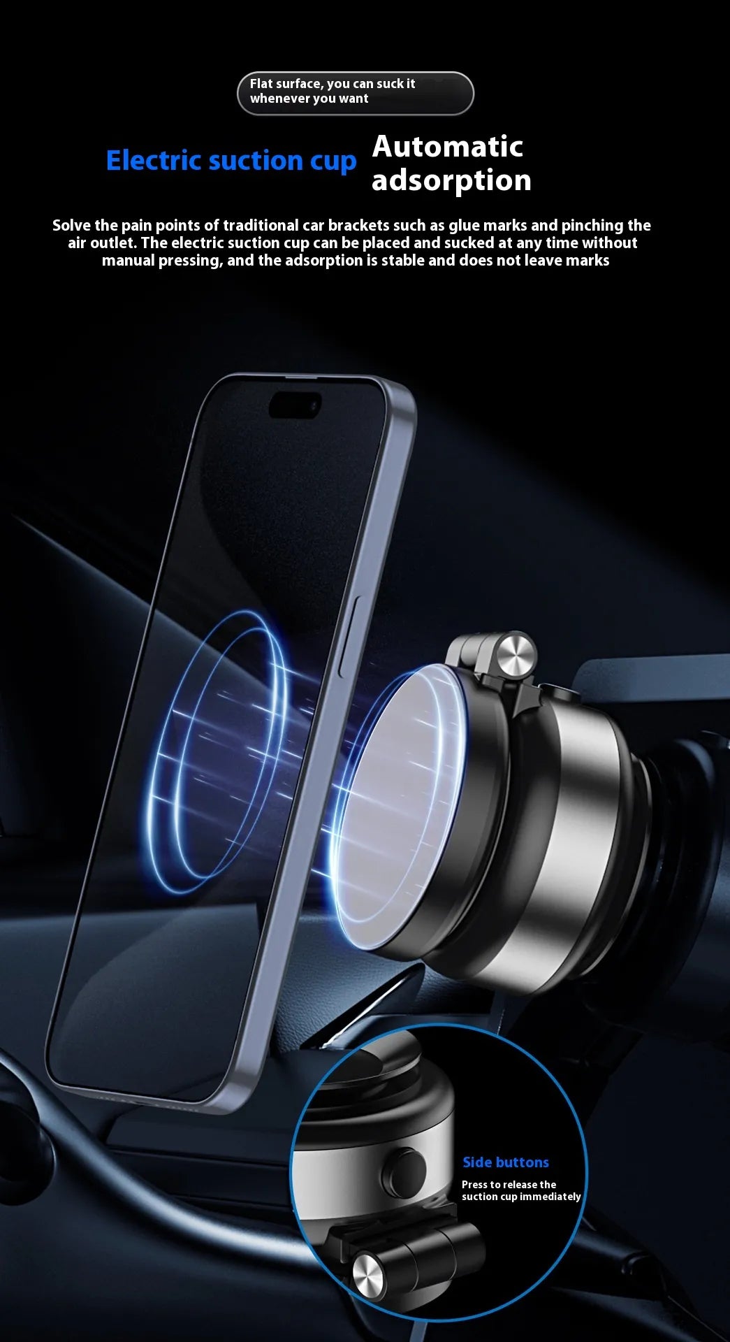 Magnetic Car Phone Holder – Strong Suction & 360° Rotation - AutoBits