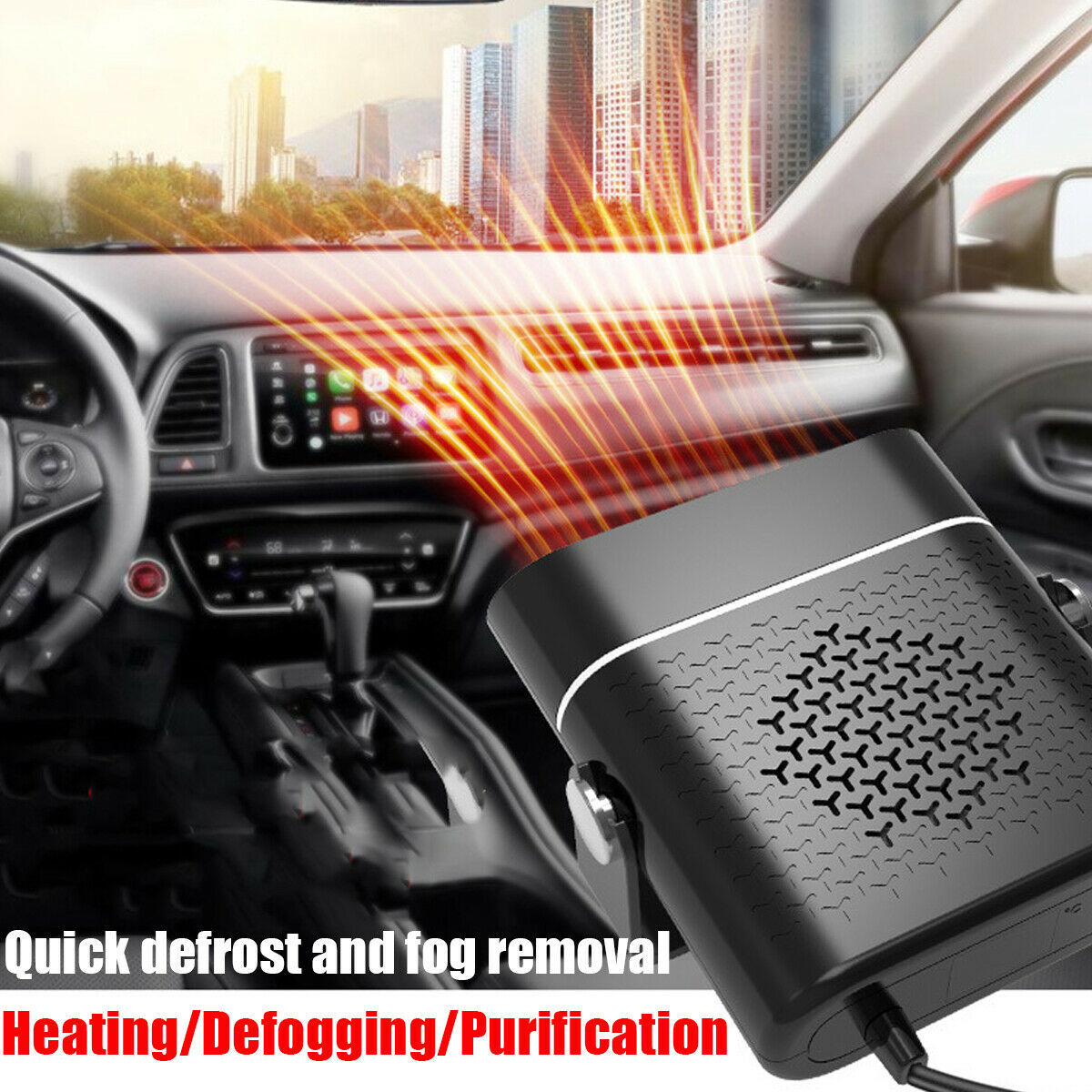 3-in-1 Car Heater & Defogger – Portable Plug-In Defroster & Fan with Cigarette Lighter Adapter - AutoBits