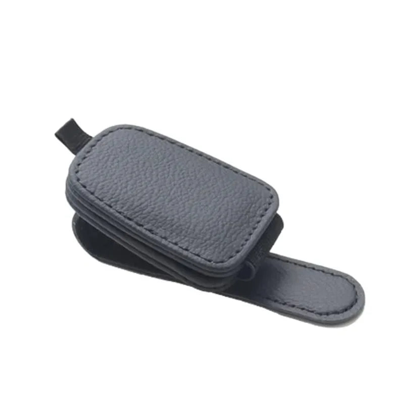 Magnetic Leather Sunglasses Holder and Ticket Card Clip - AutoBits