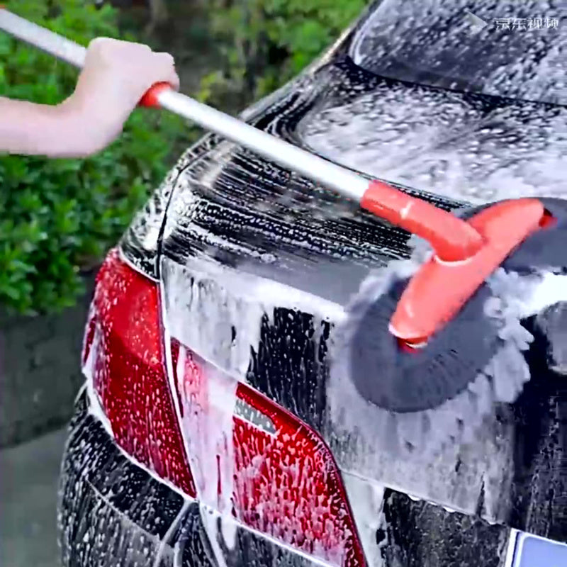 Rotary Chenille Soft Brush Long Handle Retractable Car Wash Mop - AutoBits