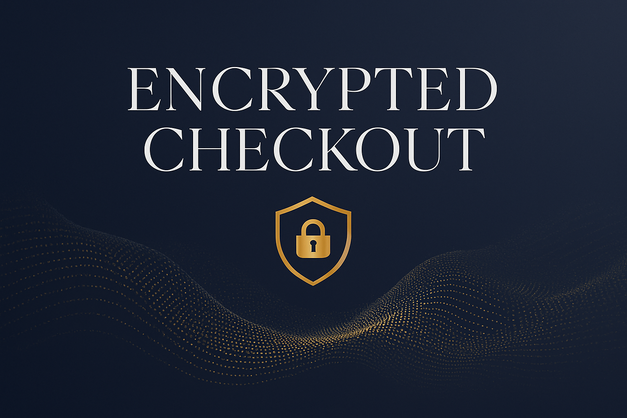 Encrypted Checkout görseli oluştur çok klas ve premium olsun