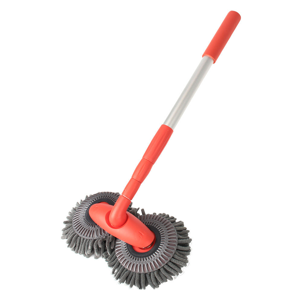 Rotary Chenille Soft Brush Long Handle Retractable Car Wash Mop - AutoBits