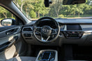 Modern car interior with stylish accessories like ambient lighting and floor mats