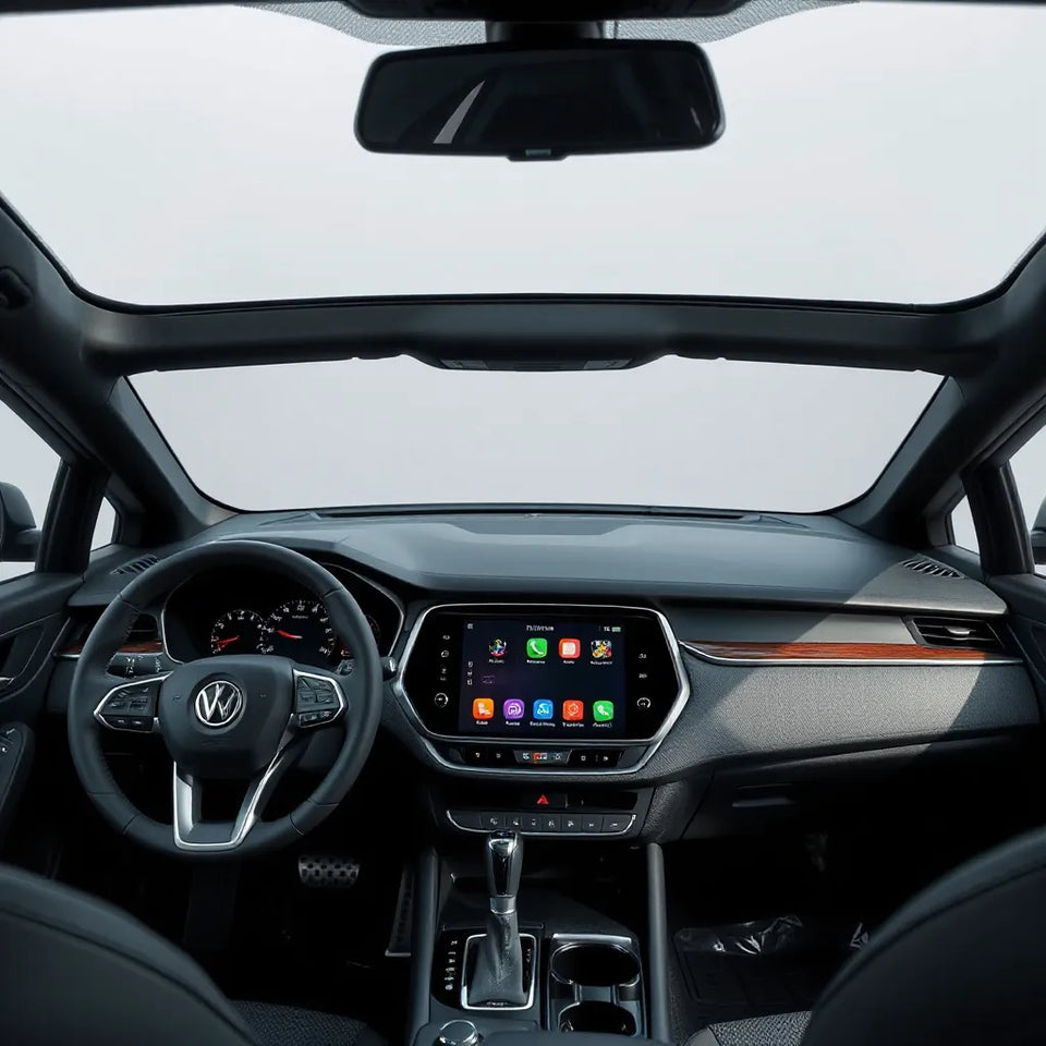 Modern dashboard featuring a customizable digital screen with adjustable interface elements