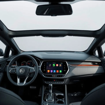 Modern dashboard featuring a customizable digital screen with adjustable interface elements