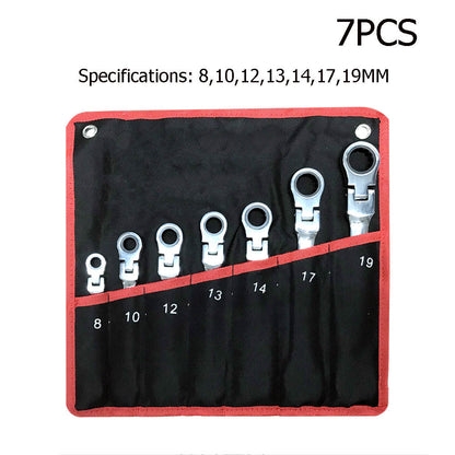 12-Piece Movable Head Ratchet Wrench Set – Dual-Ended, Metric, Chrome Vanadium Steel 🛠️