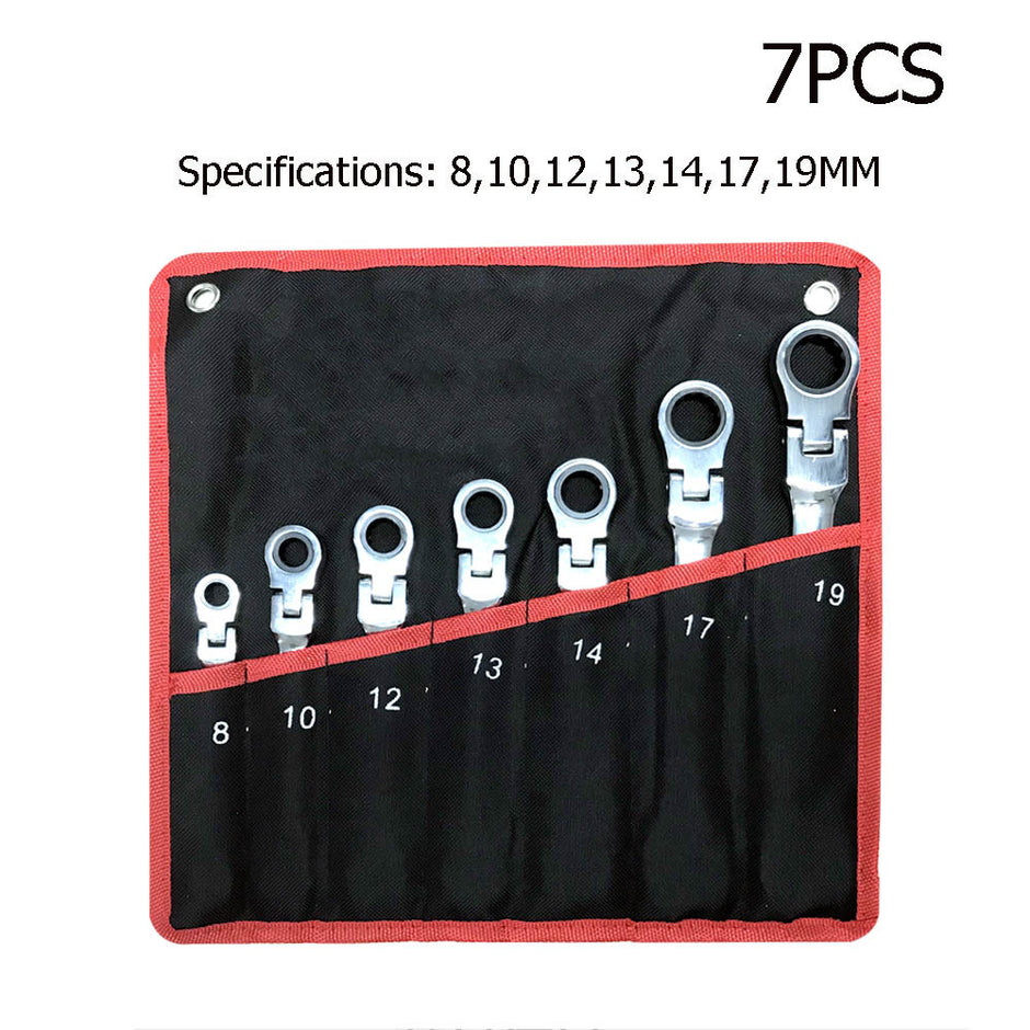 12-Piece Movable Head Ratchet Wrench Set – Dual-Ended, Metric, Chrome Vanadium Steel 🛠️