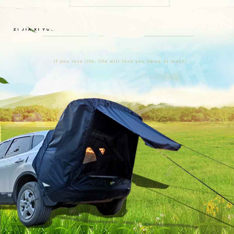 SUV Trunk Extension Tent – Waterproof Rear Camping Shelter | Mosquito Net, 4 Sizes, Night Light