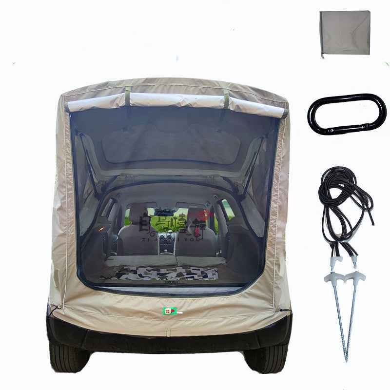 SUV Trunk Extension Tent – Waterproof Rear Camping Shelter | Mosquito Net, 4 Sizes, Night Light