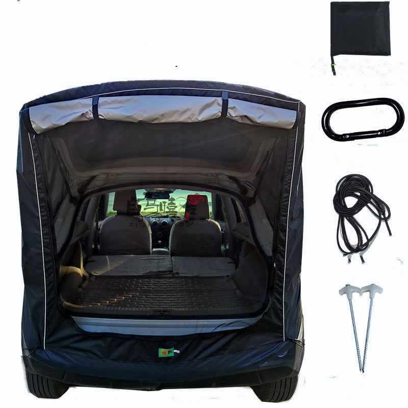 SUV Trunk Extension Tent – Waterproof Rear Camping Shelter | Mosquito Net, 4 Sizes, Night Light