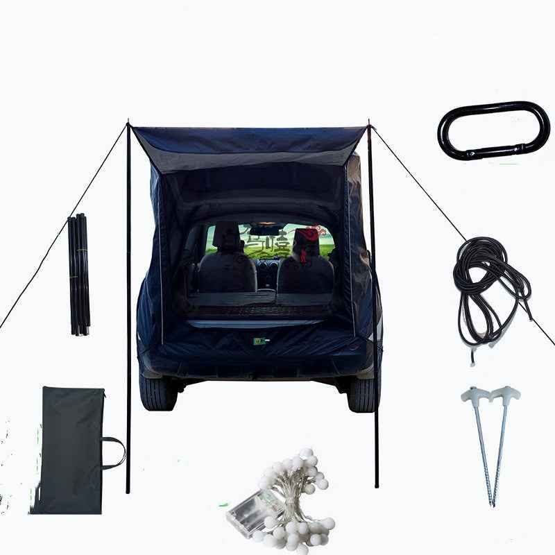 SUV Trunk Extension Tent – Waterproof Rear Camping Shelter | Mosquito Net, 4 Sizes, Night Light