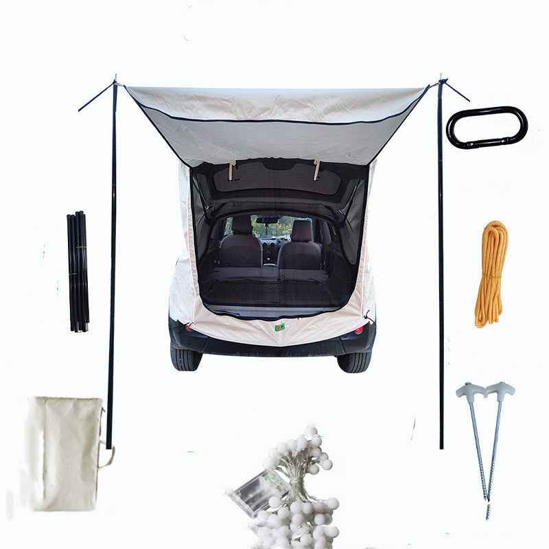 SUV Trunk Extension Tent – Waterproof Rear Camping Shelter | Mosquito Net, 4 Sizes, Night Light