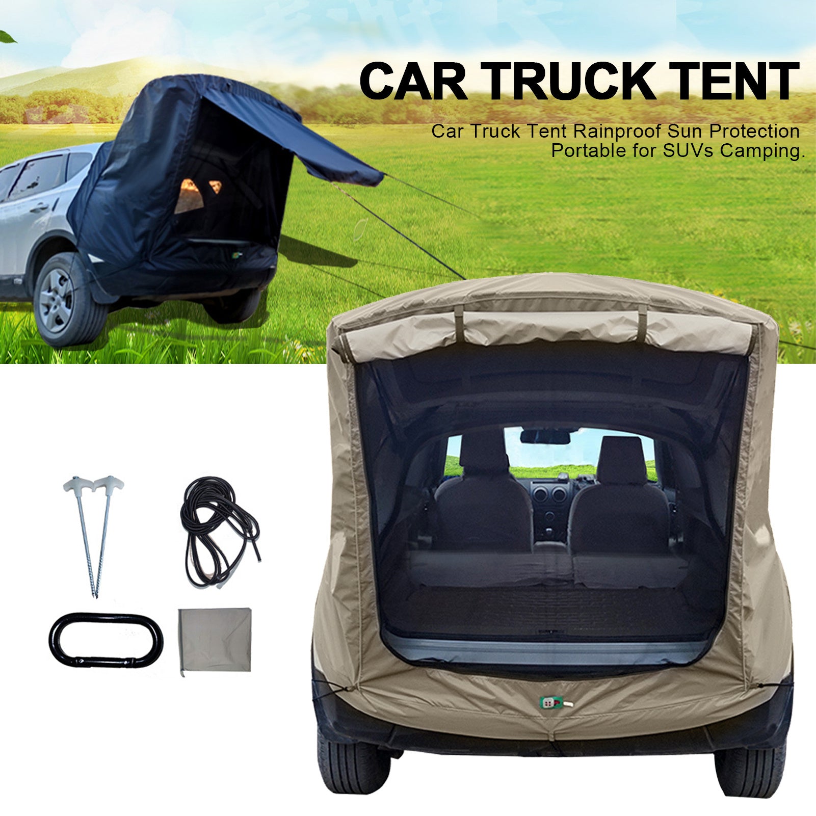 Car Trunk Extension Tent – Rear Car Cargo Cover & Outdoor Tailgate Shelter