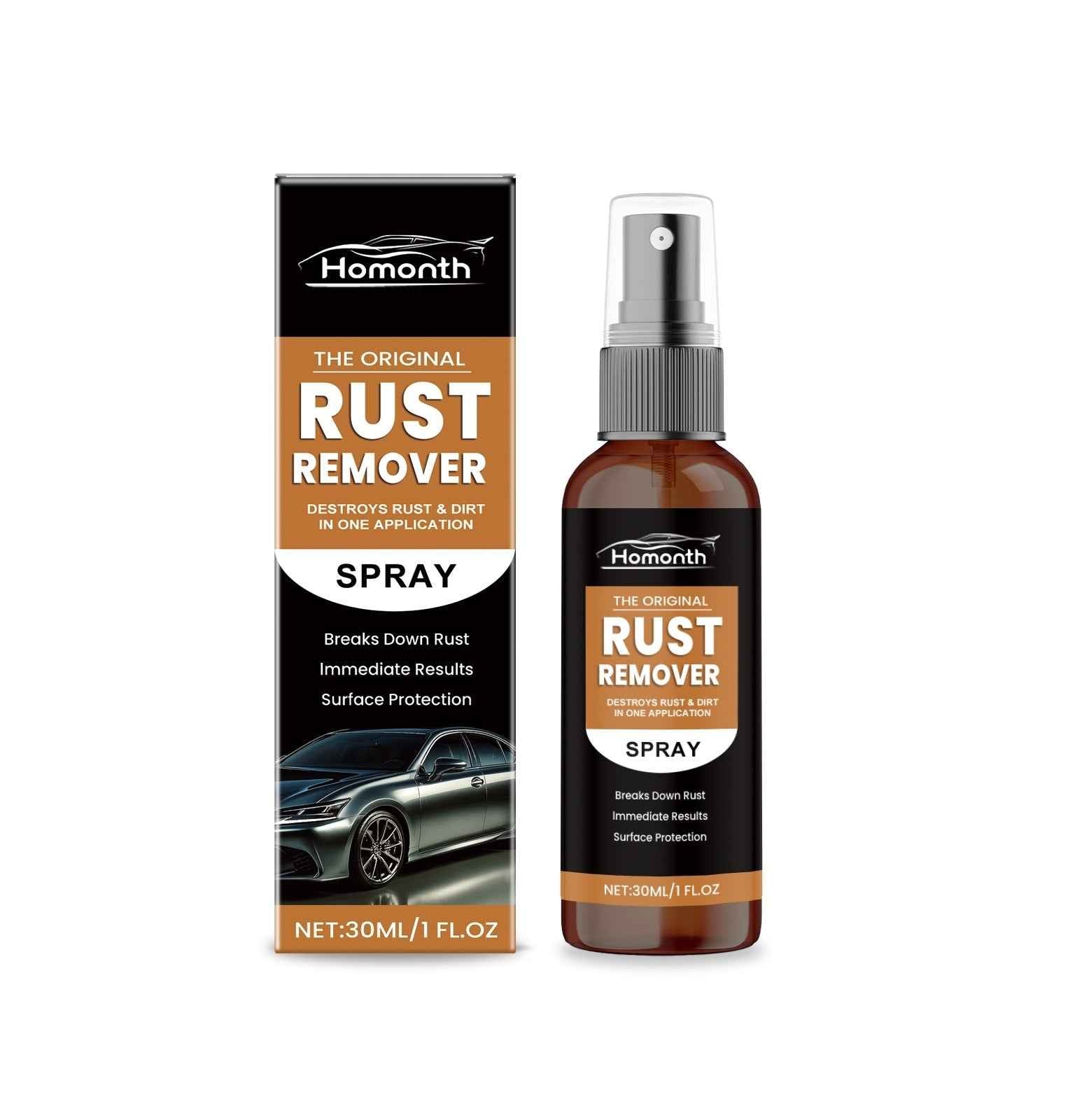 Car & Metal Rust Remover Spray – Citric Acid Formula, Fast-Acting | Removes Rust from Car Parts & Tools