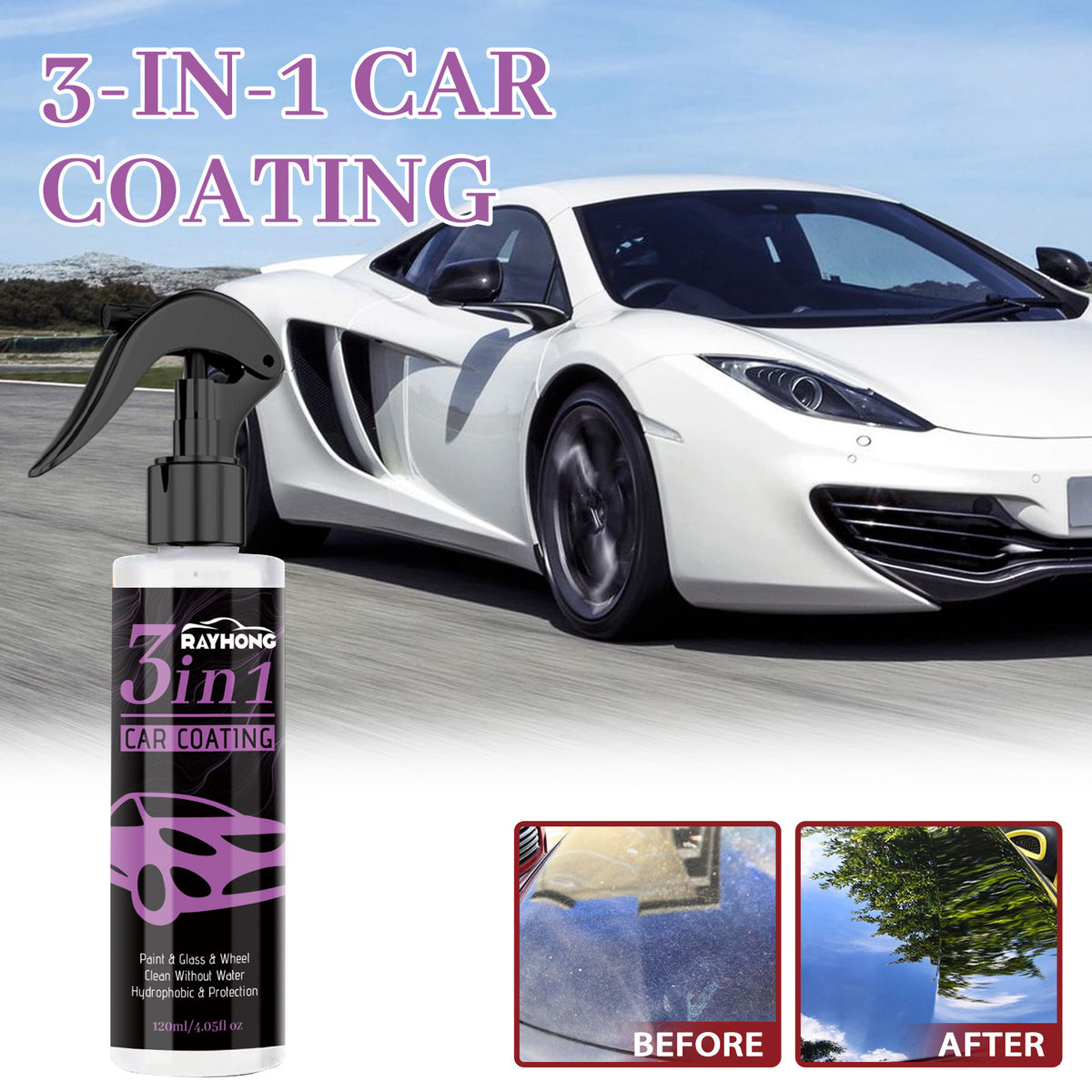 3-in-1 Car Coating Spray – 120 ml