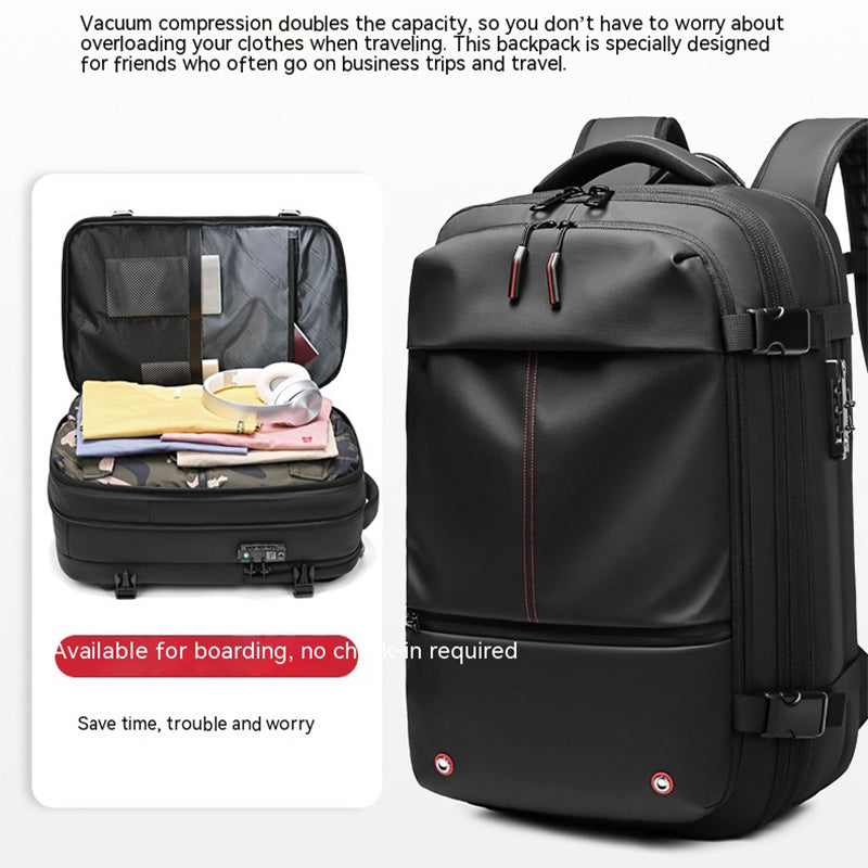 Men's Business Travel Backpack – Multifunctional, Large-Capacity Computer Bag with Vacuum Compression