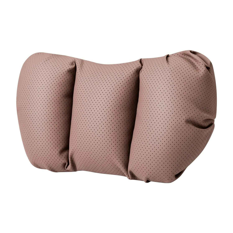 Car Lumbar Support & Headrest Pillow Set – Nappa Leather, Memory Foam | Obsidian Black