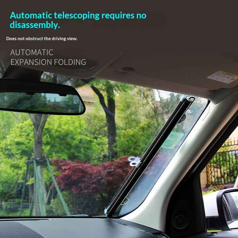 Car Sunshade – Retractable PVC Sun Visor | Black Halftone Dots | Universal Fit
