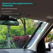 Car Sunshade – Retractable PVC Sun Visor | Black Halftone Dots | Universal Fit