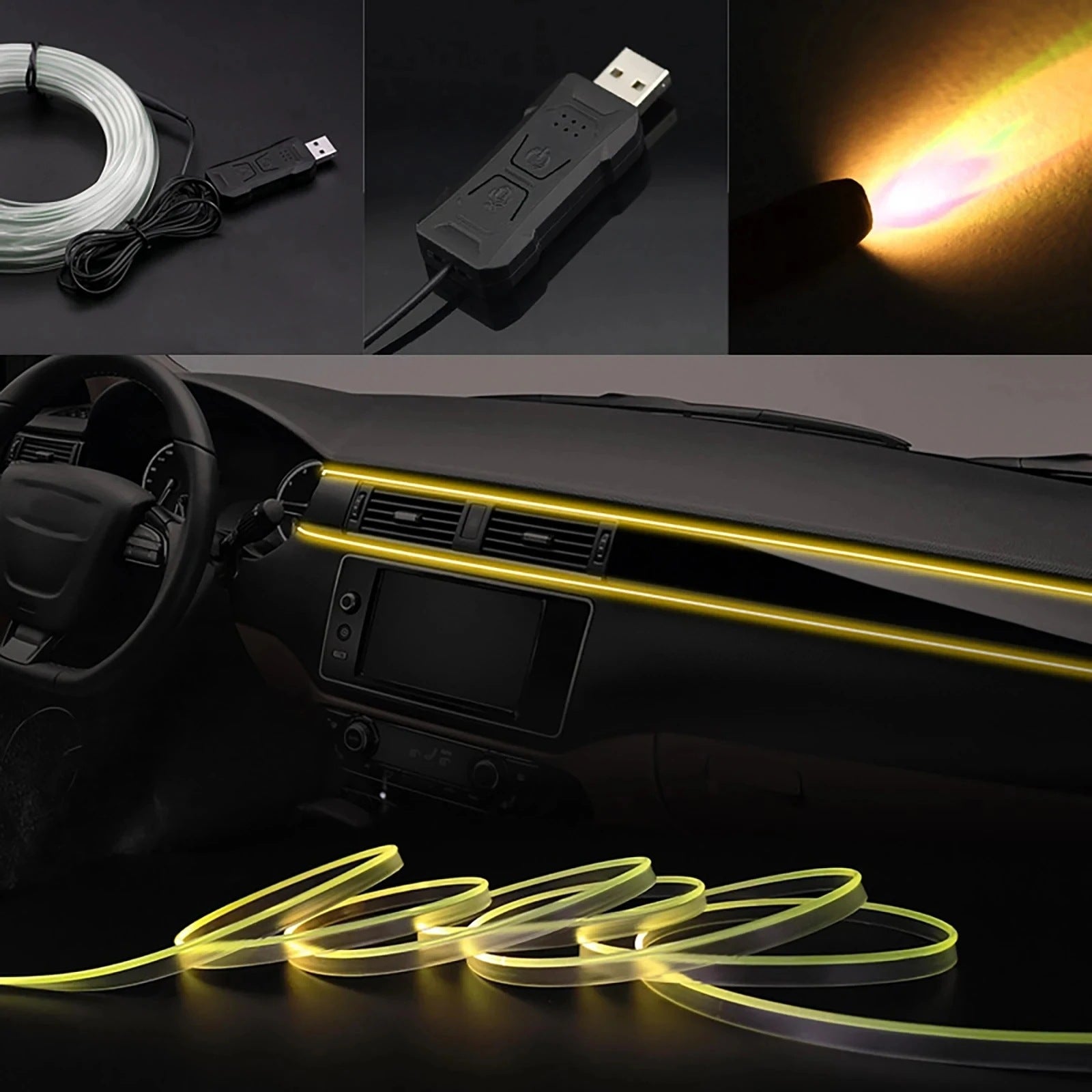 AutoBitStore™ Music Rhythm Car LED Strip – 64 Colors + APP & Voice Control!