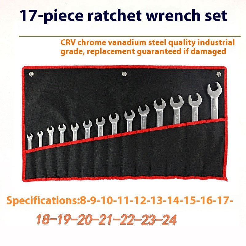 12-Piece Movable Head Ratchet Wrench Set – Dual-Ended, Metric, Chrome Vanadium Steel 🛠️