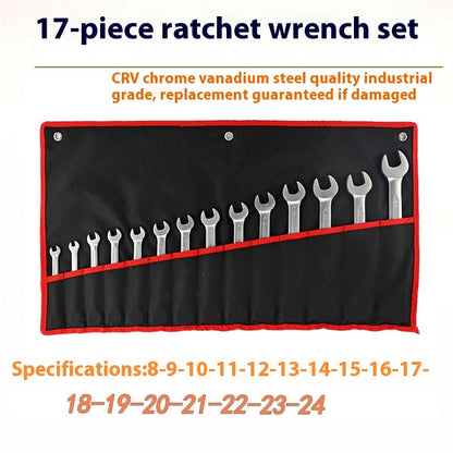 12-Piece Movable Head Ratchet Wrench Set – Dual-Ended, Metric, Chrome Vanadium Steel 🛠️