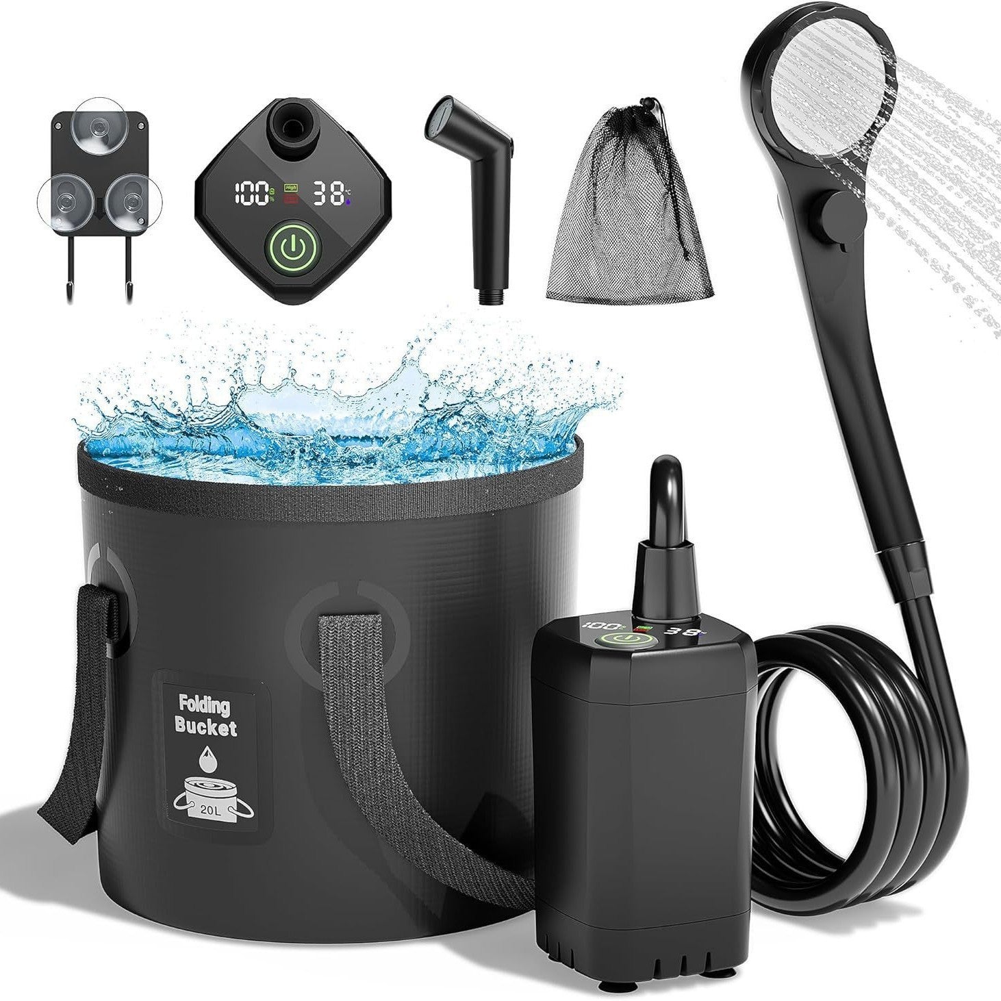 Outdoor Camping Electric Shower – Portable Car Wash & Travel Water Pump