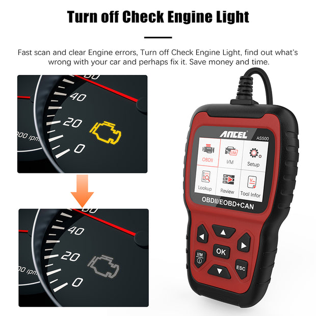 AutoBits™ OBD2 Car Diagnostic Scanner | Professional Engine Code Reader with 2.8" Colour Screen & Multi-Language Support