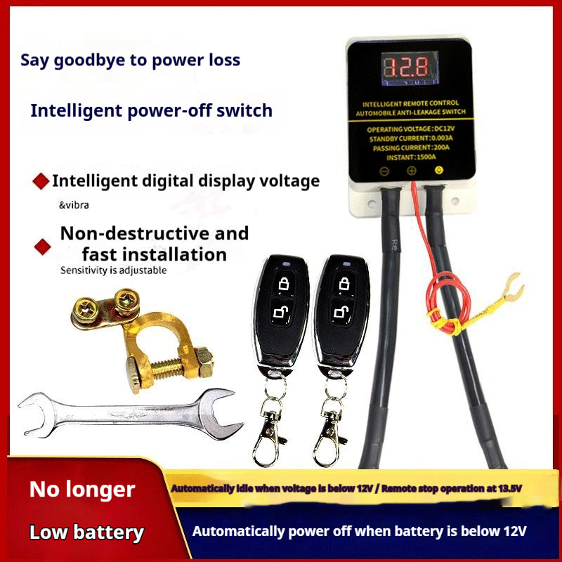 AutoBits™ 12V Car Battery Leakage Protection Device | Digital Display + Remote Control