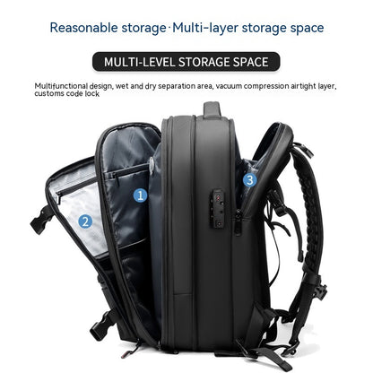 Men's Business Travel Backpack – Multifunctional, Large-Capacity Computer Bag with Vacuum Compression