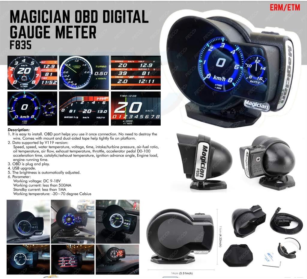 Magician Multi-Function OBD Instrument – Smart Car Diagnostic & Performance Monitor