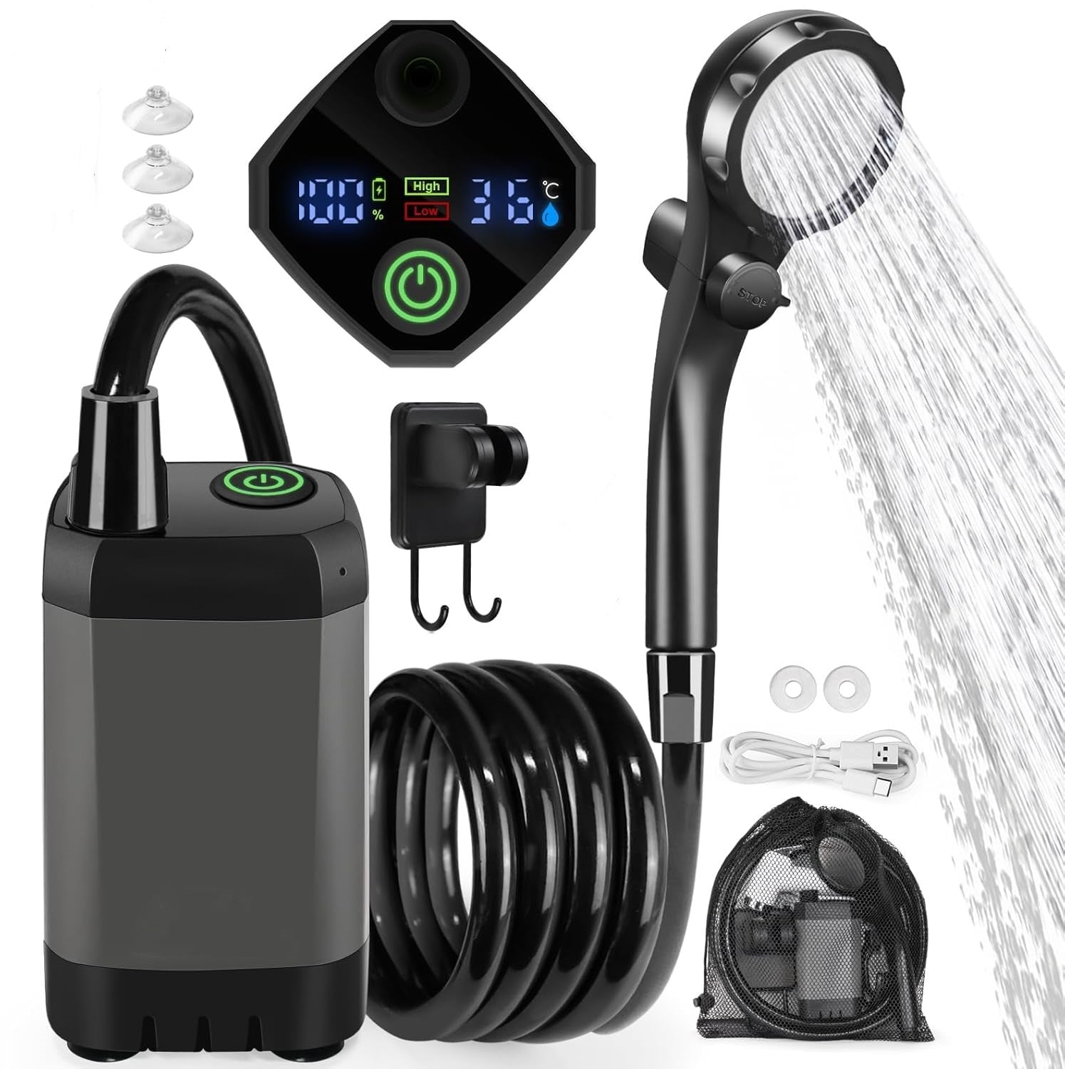 Outdoor Camping Electric Shower – Portable Car Wash & Travel Water Pump