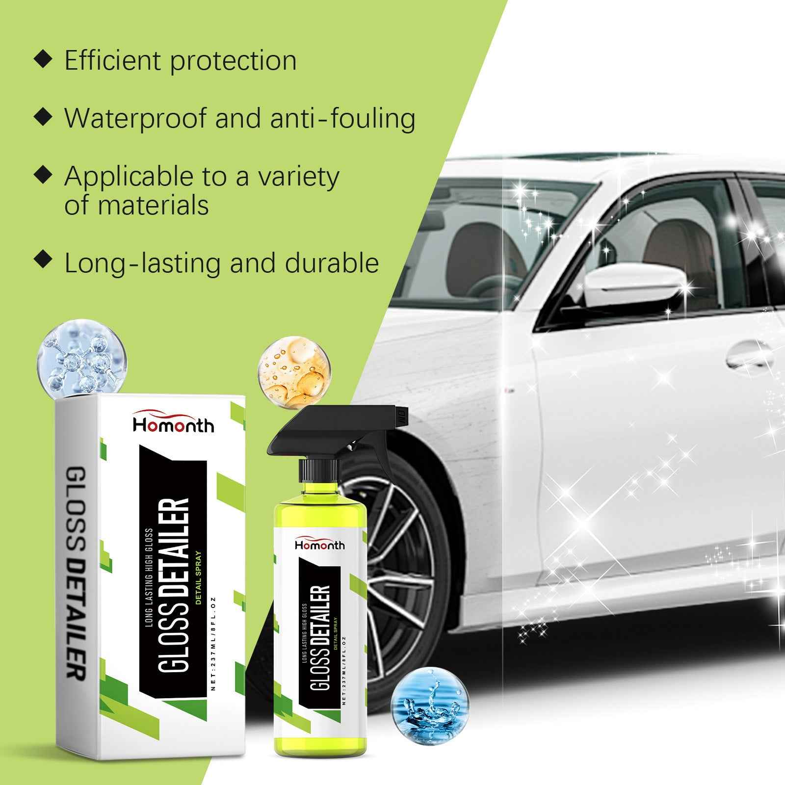 Glossy Car Paint Spray – Nano Silicon High-Gloss Shine & 3-Year Protection | 237ml
