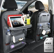 PU Leather Car Back Seat Organizer – Waterproof, Multi-Pocket Storage & Foldable Tray Table
