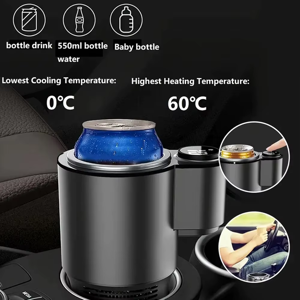 Car Heated & Cooled Cup – 36W Temperature Control Travel Mug for Hot & Cold Drinks | 12V Plug-In