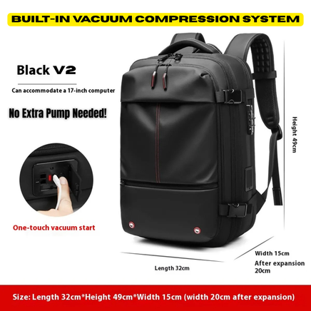 Travel Laptop Backpack – Large-Capacity Business Bag with USB Port & Vacuum Compression