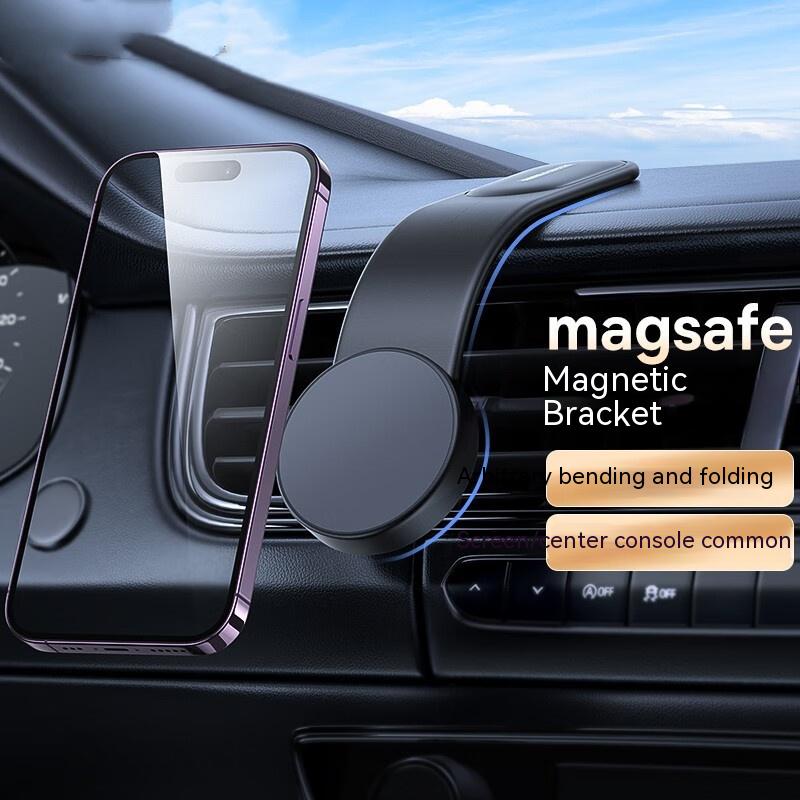 Magnetic Bendable Car Mobile Phone Holder Wireless Charger Phone Holder 15W Car Dash Mount Compatible With Phone - AutoBits