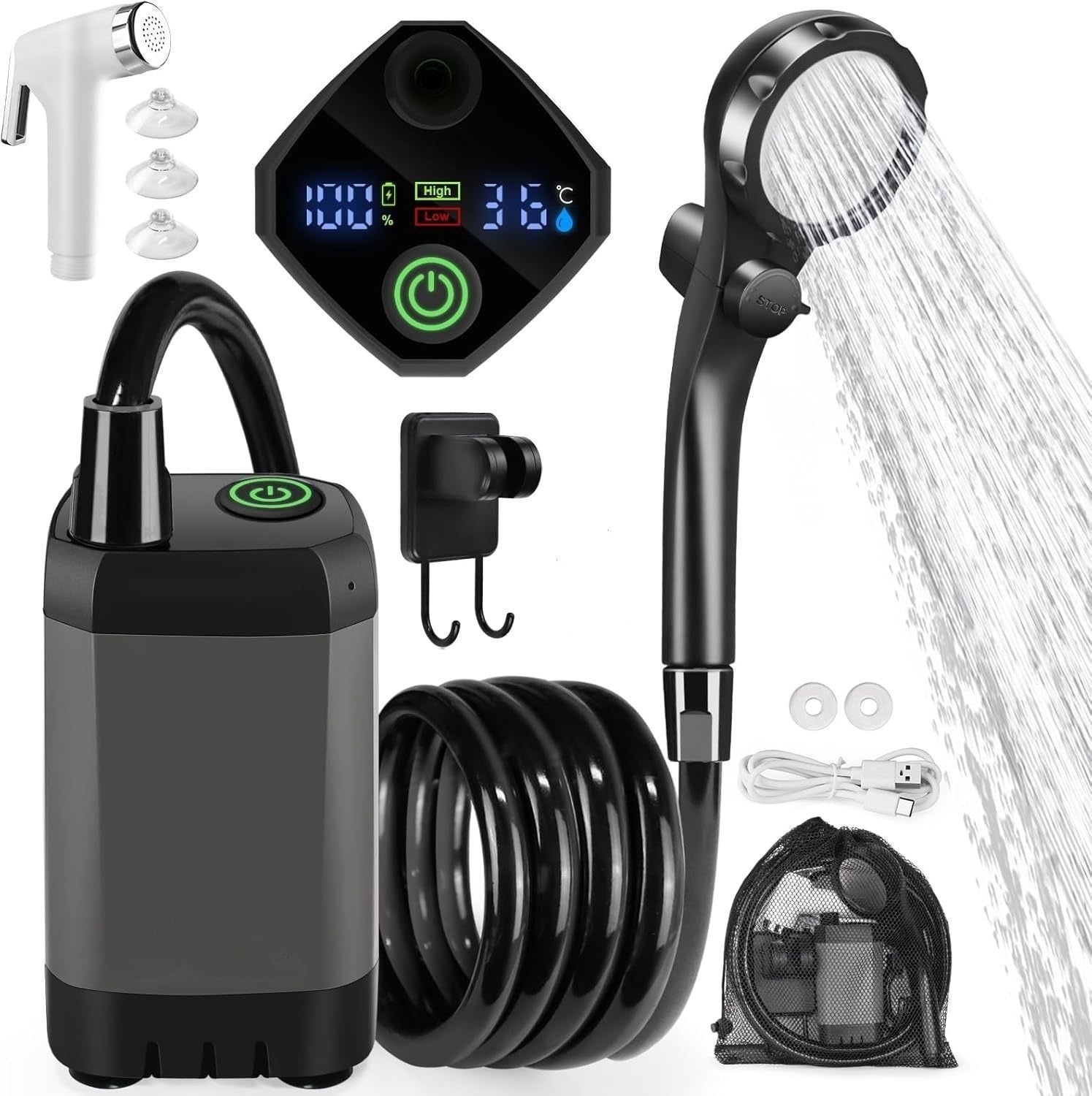 Outdoor Camping Electric Shower – Portable Car Wash & Travel Water Pump
