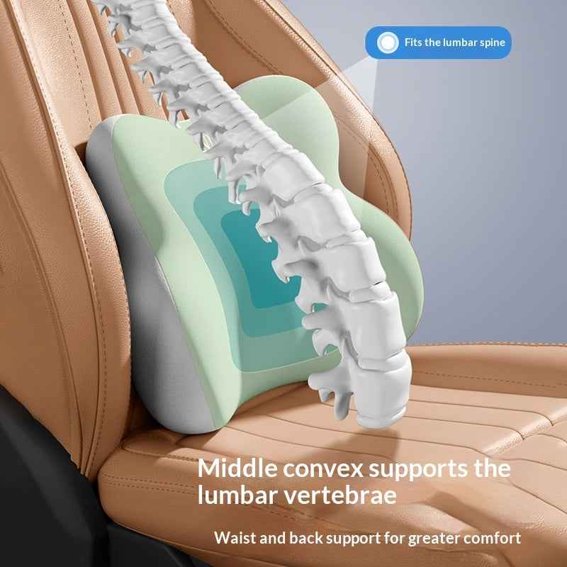 AutoBits™ Car Memory Foam Headrest & Lumbar Support Pillow | Ergonomic Neck & Back Cushion for All Vehicles