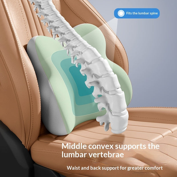 AutoBits™ Car Memory Foam Headrest & Lumbar Support Pillow | Ergonomic Neck & Back Cushion for All Vehicles