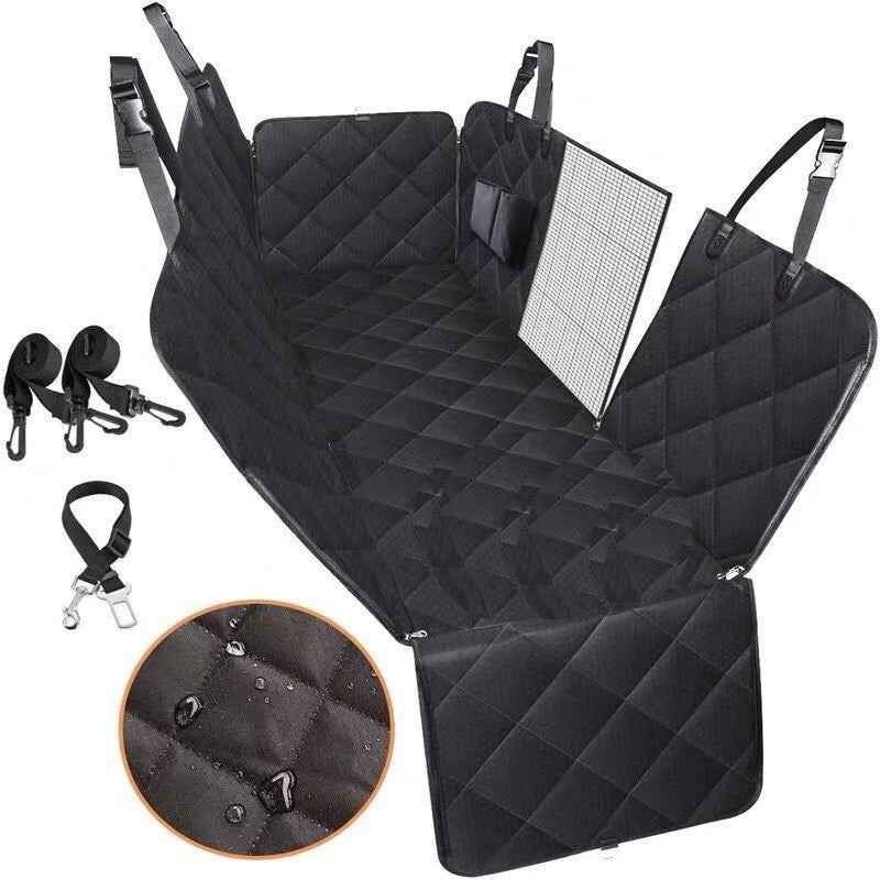 Dog Car Seat Cover: Mesh Hammock with Zipper and Pocket