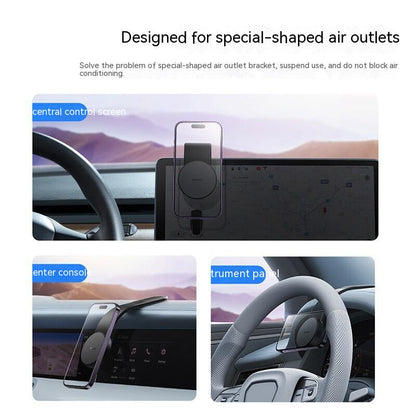 Magnetic Bendable Car Mobile Phone Holder Wireless Charger Phone Holder 15W Car Dash Mount Compatible With Phone - AutoBits