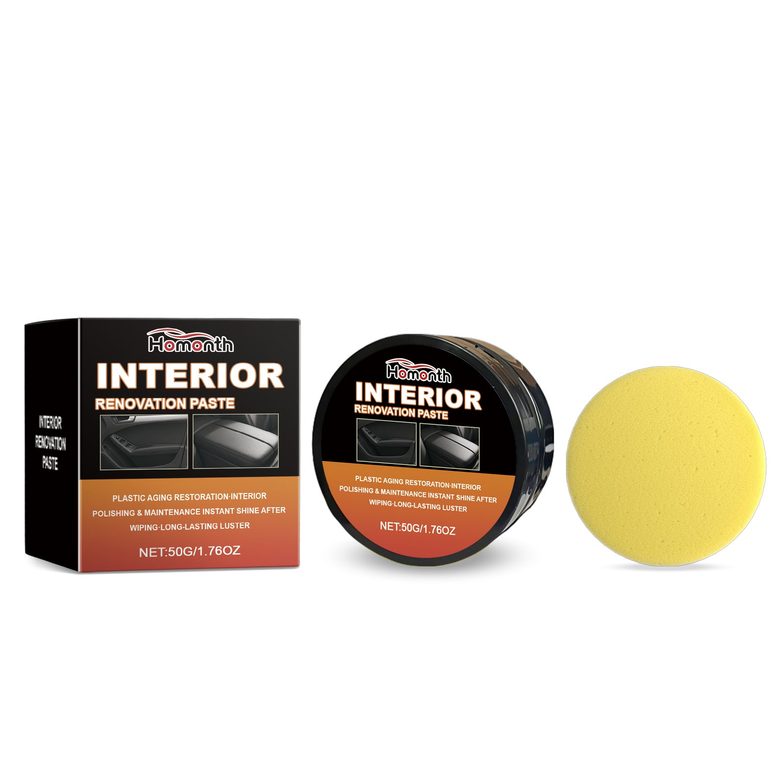 Car Interior Renovation Paste – Restore Leather, Plastic & Vinyl | Beeswax & Carnauba Formula