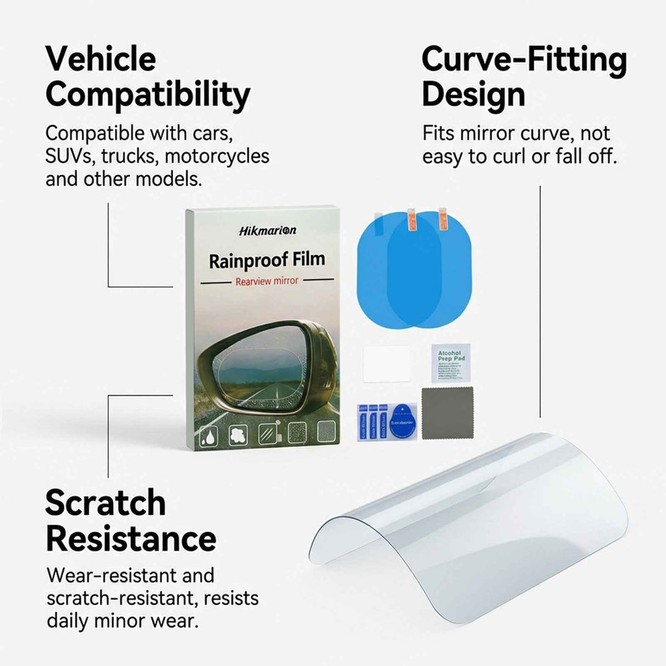 HD Anti-Fog Car Rearview Mirror Rainproof Film - Waterproof Protective Stickers (2 PCS) 🌧️🚫