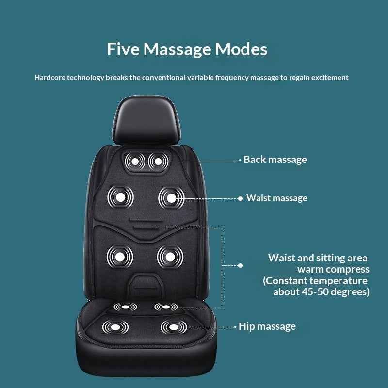 10-Motor Premium Heated Car Massage Cushion | Back Pain Relief for Cars & Trucks